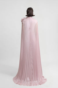 HerTrove-Pink kaftan with draped flower