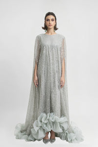 HerTrove-Beaded kaftan with ruffled hemline