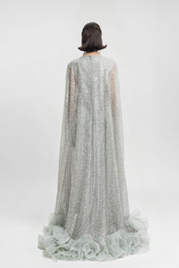 HerTrove-Beaded kaftan with ruffled hemline