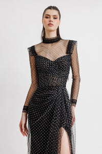 HerTrove-Strapless tulle dress with detachable top