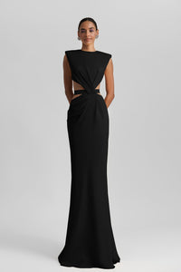 HerTrove-Sleeveless black dress with cut-outs