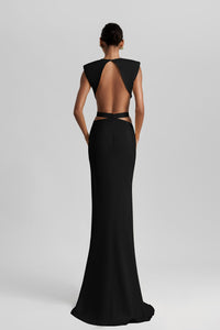 HerTrove-Sleeveless black dress with cut-outs