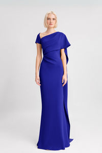 HerTrove-Blue One Shoulder Gown