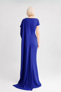 HerTrove-Blue One Shoulder Gown