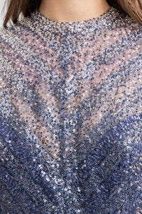 HerTrove-Blue Lace Flutter Dress