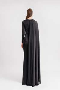 HerTrove-V Neck jersey dress with envelope skirt