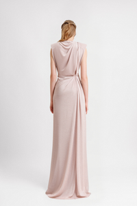 HerTrove-V-Neck jersey dress with Drapings