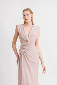 HerTrove-V-Neck jersey dress with Drapings