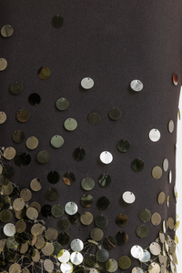 HerTrove-Sequin-Cutout Slim Gown with Back Slit