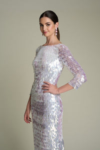 HerTrove-Sequin Dress with Open Back and Short Train