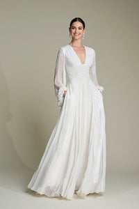 HerTrove-Hand-beaded gown with wide waistband
