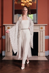 HerTrove-Embellished Kimono with Art Deco Beading