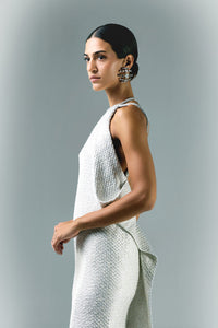 HerTrove-Embroidery detail tweed dress