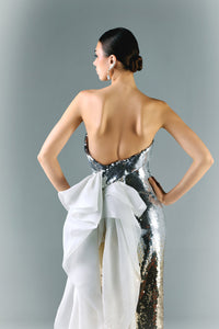 HerTrove-Strapless sequined ombre dress