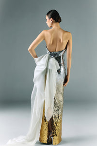 HerTrove-Strapless sequined ombre dress