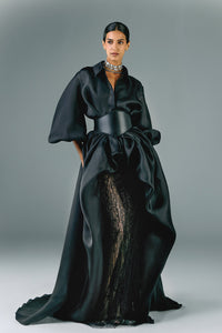 HerTrove-Gazar oversized shirt and embroidered mermaid skirt