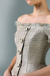 HerTrove-Tweed corset with pencil skirt