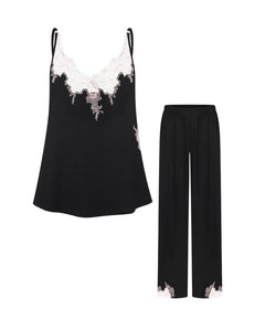 HerTrove-Bamboo Chantilly Lace Cami Set