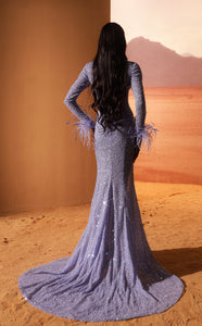 HerTrove-Fully sequined high collar sleek dress