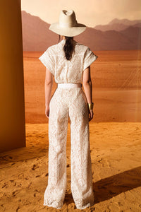 HerTrove-Short sleeves lace jumpsuit