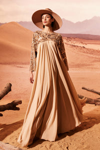 empire dress cut Grecian Cut-Out Surplice High-Neck Tie Sleeveless Empire Waist Maxi Dress Coral / M