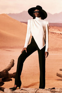 HerTrove-Crepe shirt with trousers