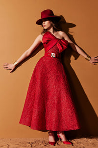 HerTrove-Organza jacquard midi dress