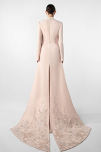 HerTrove-Hand-Embroidered Off-Shoulder Gown