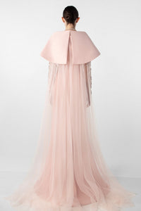 HerTrove-Hand-Embroidered Gloves and Crepe Mermaid Dress