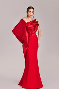 HerTrove-One sleeve mermaid gown