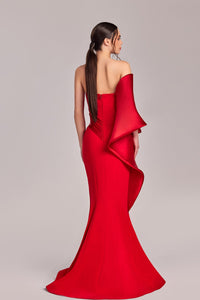 HerTrove-One sleeve mermaid gown