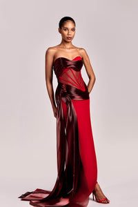 HerTrove-Sheer bodice corseted dress