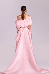 HerTrove-Embroidered dress with organza ruffles