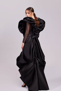 HerTrove-Exagerated shoulders sequined dress