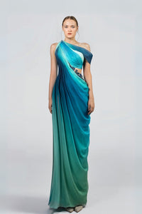HerTrove-One Shoulder Draped Dress