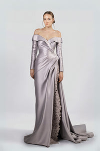 HerTrove-Off Shoulder Dress With Embroidery