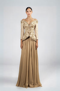 HerTrove-Off Shoulder Embroidered Dress