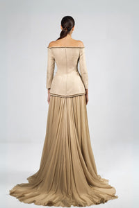 HerTrove-Off Shoulder Embroidered Dress