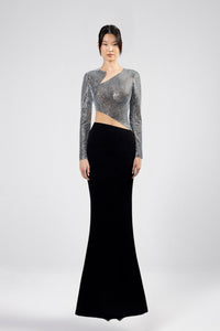 HerTrove-Two-Tone Evening Dress