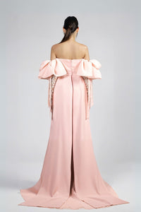 HerTrove-Off Shoulder Evening Dress