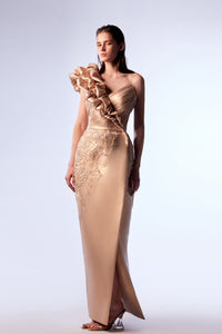 HerTrove-Sleeveless metallic dress
