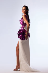 HerTrove-One shoulder crepe dress