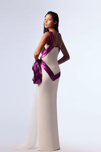 HerTrove-One shoulder crepe dress