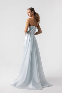HerTrove-High Slit Gown With Pleats