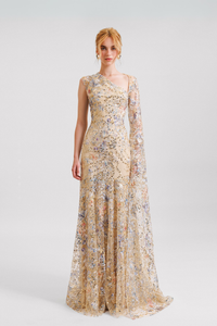 HerTrove-Beaded One-Sleeve Dress