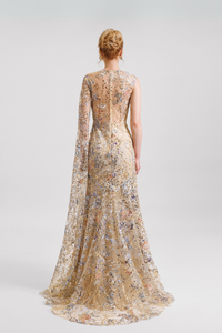 HerTrove-Beaded One-Sleeve Dress