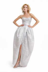 gemy maalouf beaded strapless dress Gemy Maalouf Strapless Beaded Asymmetric Dress