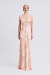 beaded asymmetrical dress Gold Beaded Tulle Dress with Asymmetrical Neckline by Tony Ward – Elilhaam