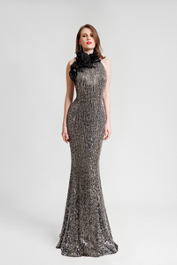 HerTrove-Fully sequined embroidered Dress