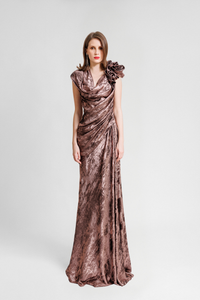 HerTrove-Cowl Neckline Sandwash Dress